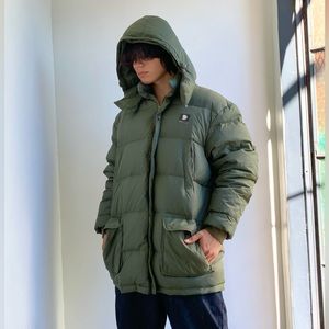 Men’s State Property Olive Green Quilted Hooded Jacket